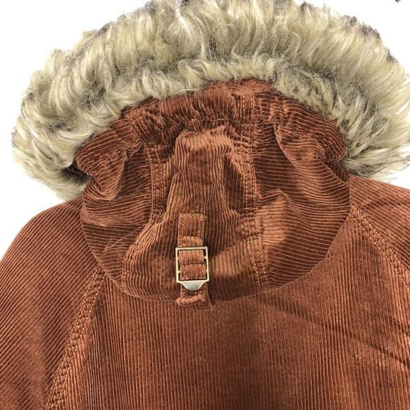AMERICAN EAGLE AE Women's Y2K Corduroy Penny Lane Long Parka Coat Faux Fur Med - Picture 8 of 12